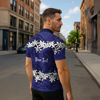 Personalised Cook Islands Pukapuka Zipper Polo Shirt Tiare Maori Polynesian Waves Tattoo