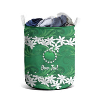 Personalised Cook Islands Rarotonga Laundry Basket Tiare Maori Polynesian Waves Tattoo