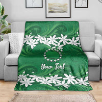 Personalised Cook Islands Rarotonga Blanket Tiare Maori Polynesian Waves Tattoo