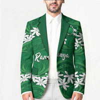 Personalised Cook Islands Rarotonga Blazer Tiare Maori Polynesian Waves Tattoo