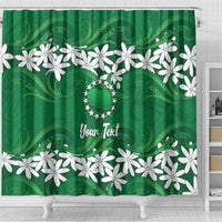 Personalised Cook Islands Rarotonga Shower Curtain Tiare Maori Polynesian Waves Tattoo