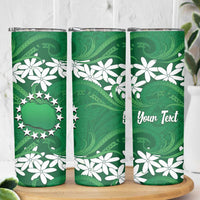 Personalised Cook Islands Rarotonga Skinny Tumbler Tiare Maori Polynesian Waves Tattoo LT14 - Polynesian Pride