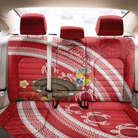 Kingdom Of Tonga Emancipation Day Back Car Seat Cover Tongan Ngatu With Kumete Red LT14 - Polynesian Pride