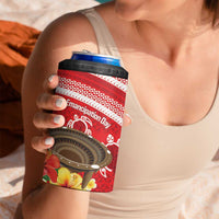Kingdom Of Tonga Emancipation Day 4 in 1 Can Cooler Tumbler Tongan Ngatu With Kumete Red LT14 - Polynesian Pride