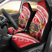 Kingdom Of Tonga Emancipation Day Car Seat Cover Tongan Ngatu With Kumete Red LT14 - Polynesian Pride