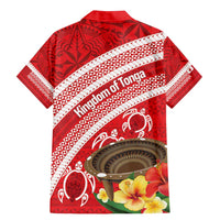 Kingdom Of Tonga Emancipation Day Family Matching Mermaid Dress and Hawaiian Shirt Tongan Ngatu With Kumete Red LT14 - Polynesian Pride