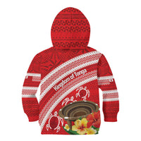 Kingdom Of Tonga Emancipation Day Kid Hoodie Tongan Ngatu With Kumete Red LT14 - Polynesian Pride
