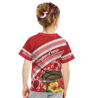 Kingdom Of Tonga Emancipation Day Kid T Shirt Tongan Ngatu With Kumete Red LT14 - Polynesian Pride