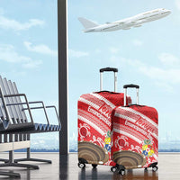 Kingdom Of Tonga Emancipation Day Luggage Cover Tongan Ngatu With Kumete Red LT14 - Polynesian Pride