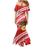 Kingdom Of Tonga Emancipation Day Mermaid Dress Tongan Ngatu With Kumete Red LT14 - Polynesian Pride