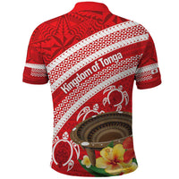 Kingdom Of Tonga Emancipation Day Polo Shirt Tongan Ngatu With Kumete Red LT14 - Polynesian Pride