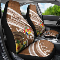 Kingdom Of Tonga Emancipation Day Car Seat Cover Tongan Ngatu With Kumete Brown LT14 - Polynesian Pride