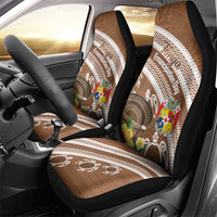 Kingdom Of Tonga Emancipation Day Car Seat Cover Tongan Ngatu With Kumete Brown LT14 - Polynesian Pride