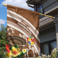 Kingdom Of Tonga Emancipation Day Garden Flag Tongan Ngatu With Kumete Brown LT14 - Polynesian Pride