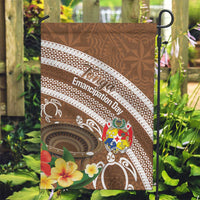 Kingdom Of Tonga Emancipation Day Garden Flag Tongan Ngatu With Kumete Brown LT14 Garden Flag Brown - Polynesian Pride