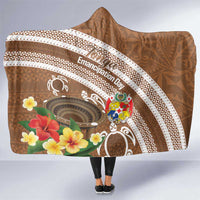 Kingdom Of Tonga Emancipation Day Hooded Blanket Tongan Ngatu With Kumete Brown LT14 One Size Brown - Polynesian Pride