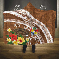 Kingdom Of Tonga Emancipation Day Hooded Blanket Tongan Ngatu With Kumete Brown LT14 - Polynesian Pride
