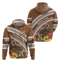 Kingdom Of Tonga Emancipation Day Hoodie Tongan Ngatu With Kumete Brown LT14 - Polynesian Pride