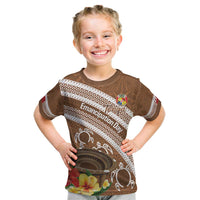 Kingdom Of Tonga Emancipation Day Kid T Shirt Tongan Ngatu With Kumete Brown LT14 Brown - Polynesian Pride