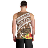 Kingdom Of Tonga Emancipation Day Men Tank Top Tongan Ngatu With Kumete Brown LT14 - Polynesian Pride