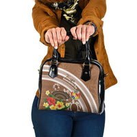Kingdom Of Tonga Emancipation Day Shoulder Handbag Tongan Ngatu With Kumete Brown