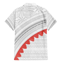 Tonga White Sunday Family Matching Mermaid Dress and Hawaiian Shirt Heilala Flowers Tongan Ngatu Pattern LT14 - Polynesian Pride