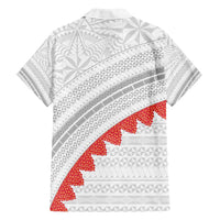 Tonga White Sunday Family Matching Summer Maxi Dress and Hawaiian Shirt Heilala Flowers Tongan Ngatu Pattern LT14 - Polynesian Pride