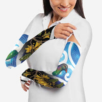 Kekeru New Zealand Matariki Arm Sleeves Kukupa Kowhai Maori New Year Blue Version LT14 - Polynesian Pride