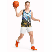 Kekeru New Zealand Matariki Basketball Jersey Kukupa Kowhai Maori New Year Blue Version LT14 - Polynesian Pride