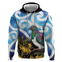 Kekeru New Zealand Matariki Hoodie Kukupa Kowhai Maori New Year Blue Version LT14 Pullover Hoodie Blue - Polynesian Pride