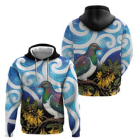 Kekeru New Zealand Matariki Hoodie Kukupa Kowhai Maori New Year Blue Version LT14 - Polynesian Pride