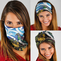 Kekeru New Zealand Matariki Neck Gaiter Kukupa Kowhai Maori New Year Blue Version LT14 - Polynesian Pride