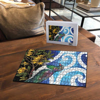 Kekeru New Zealand Matariki Puzzle Kukupa Kowhai Maori New Year Blue Version