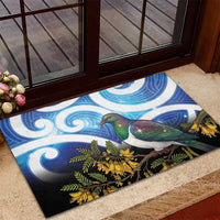 Kekeru New Zealand Matariki Rubber Doormat Kukupa Kowhai Maori New Year Blue Version LT14 - Polynesian Pride