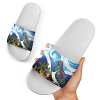 Kekeru New Zealand Matariki Slide Sandals Kukupa Kowhai Maori New Year Blue Version LT14 - Polynesian Pride