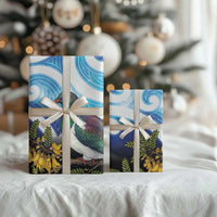 Kekeru New Zealand Matariki Wrapping Paper Kukupa Kowhai Maori New Year Blue Version LT14 - Polynesian Pride