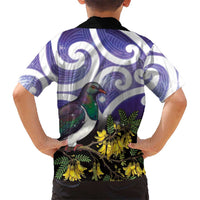 Kekeru New Zealand Matariki Family Matching Long Sleeve Bodycon Dress and Hawaiian Shirt Kukupa Kowhai Maori New Year Purple Version LT14 - Polynesian Pride