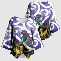 Kekeru New Zealand Matariki Kimono Sleeve Blouse Kukupa Kowhai Maori New Year Purple Version LT14 - Polynesian Pride