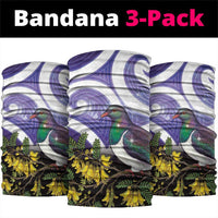 Kekeru New Zealand Matariki Neck Gaiter Kukupa Kowhai Maori New Year Purple Version LT14 package One Size: 25*50cm Purple - Polynesian Pride