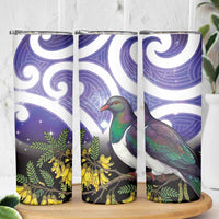 Kekeru New Zealand Matariki Skinny Tumbler Kukupa Kowhai Maori New Year Purple Version LT14 - Polynesian Pride