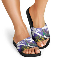 Kekeru New Zealand Matariki Slide Sandals Kukupa Kowhai Maori New Year Purple Version LT14 - Polynesian Pride