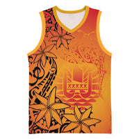 French Polynesia Manta Ray Tattoo Basketball Jersey Tahiti Hahalua Tiare Maori Gradient Style