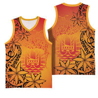 French Polynesia Manta Ray Tattoo Basketball Jersey Tahiti Hahalua Tiare Maori Gradient Style