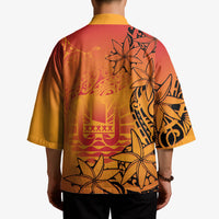 French Polynesia Manta Ray Tattoo Kimono Tahiti Hahalua Tiare Maori Gradient Style