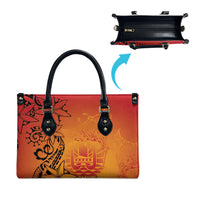 French Polynesia Manta Ray Tattoo Leather Bag Tahiti Hahalua Tiare Maori Gradient Style