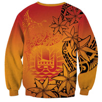 French Polynesia Manta Ray Tattoo Sweatshirt Tahiti Hahalua Tiare Maori Gradient Style