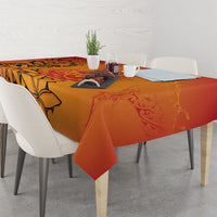 French Polynesia Manta Ray Tattoo Tablecloth Tahiti Hahalua Tiare Maori Gradient Style