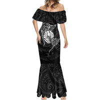 French Polynesia Manta Ray Tattoo Mermaid Dress Tahiti Hahalua Turtle Shark Black Color LT14 - Polynesian Pride