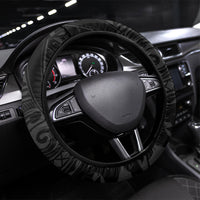 French Polynesia Manta Ray Tattoo Steering Wheel Cover Tahiti Hahalua Turtle Shark Black Color