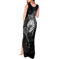 French Polynesia Manta Ray Tattoo Tank Maxi Dress Tahiti Hahalua Turtle Shark Black Color LT14 - Polynesian Pride